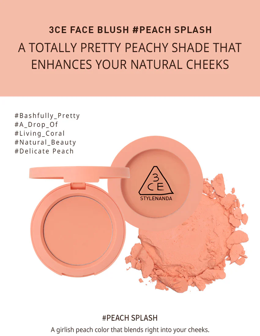 3CE Stylenanda Face Blush #Peach Splash - Image 3