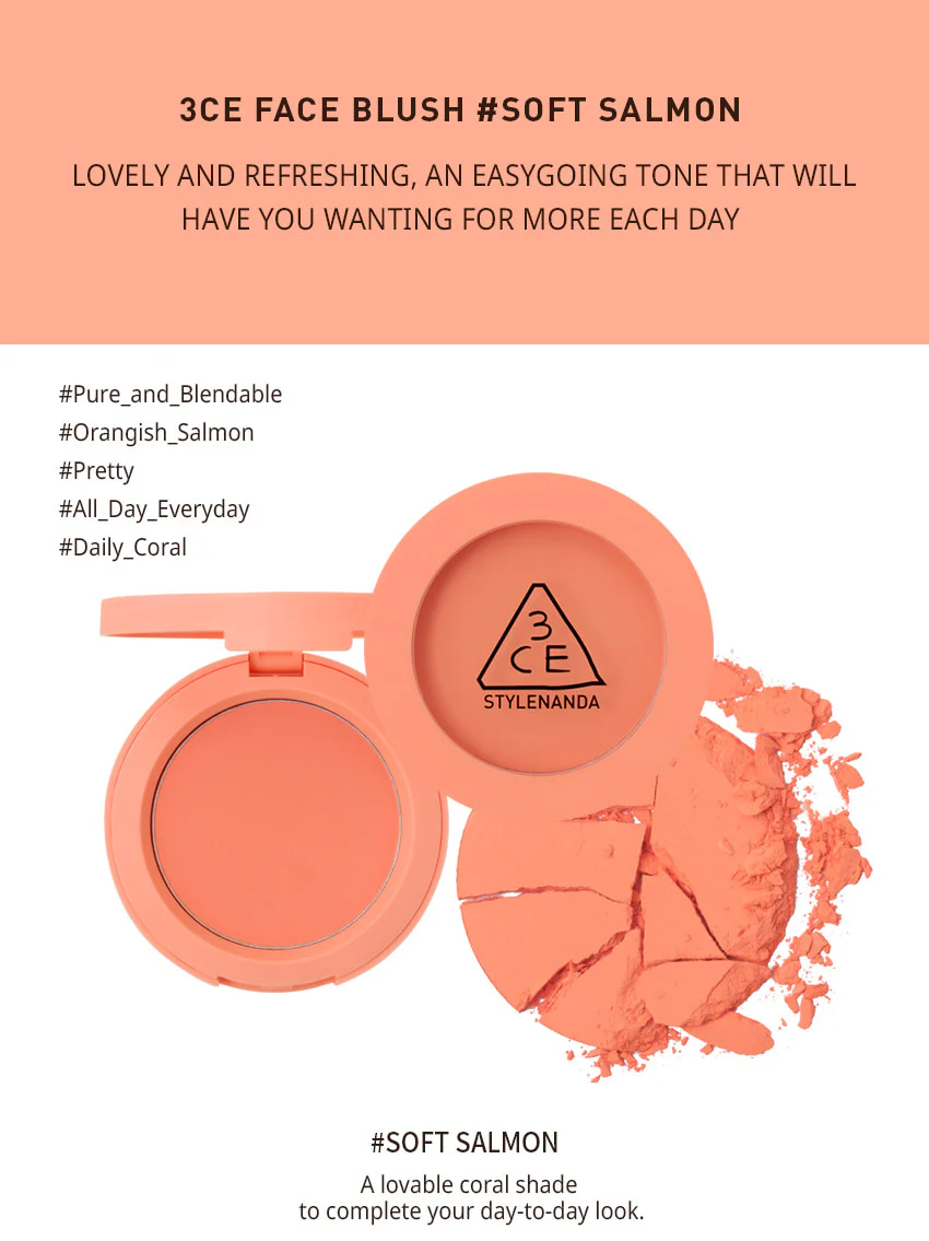 3CE Stylenanda Face Blush #Soft Salmon - Image 5