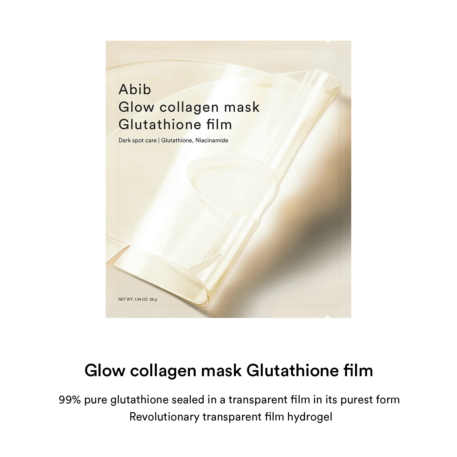 Abib Glow Collagen Mask Glutathione Film 1Pcs - Image 2