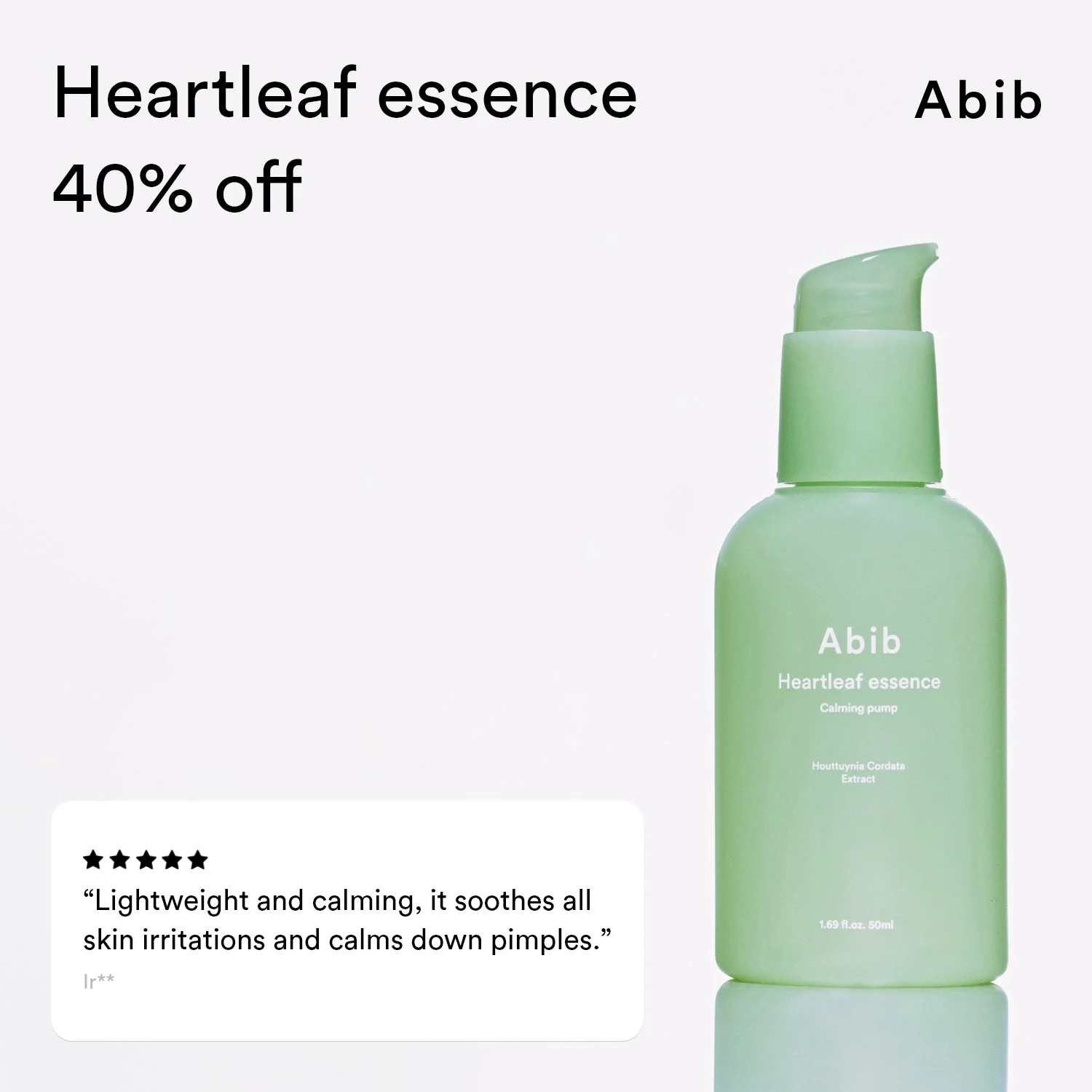 Abib Heartleaf Essence Calming Pump 50ml - Image 3