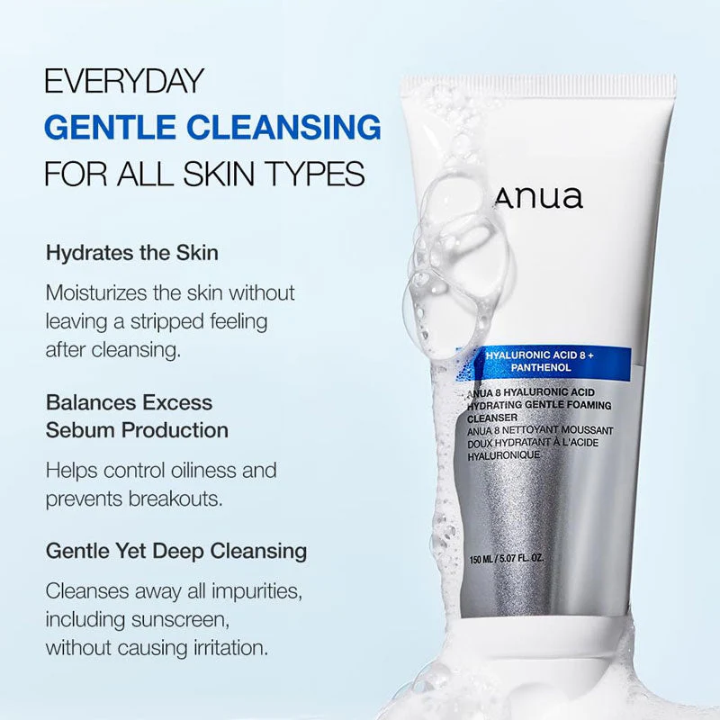 Anua 8 Hyaluronic Acid Gentle Cleanser 150ml - Image 3