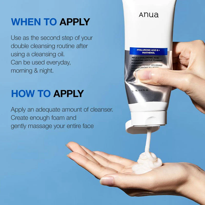 Anua 8 Hyaluronic Acid Gentle Cleanser 150ml - Image 4