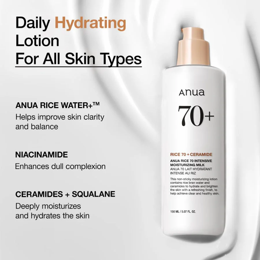 Anua Rice 70 Intensive Moisturizing Milk 150ml - Image 3