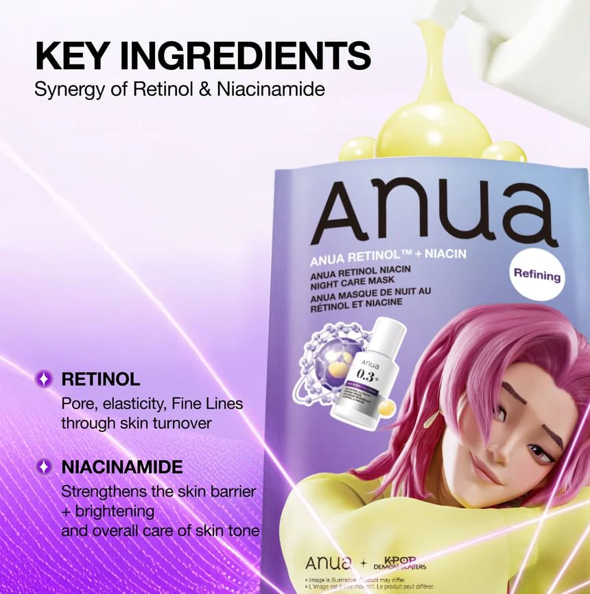 Anua X KDH Retinol Niacin Night Care Mask 1Pc - Image 3