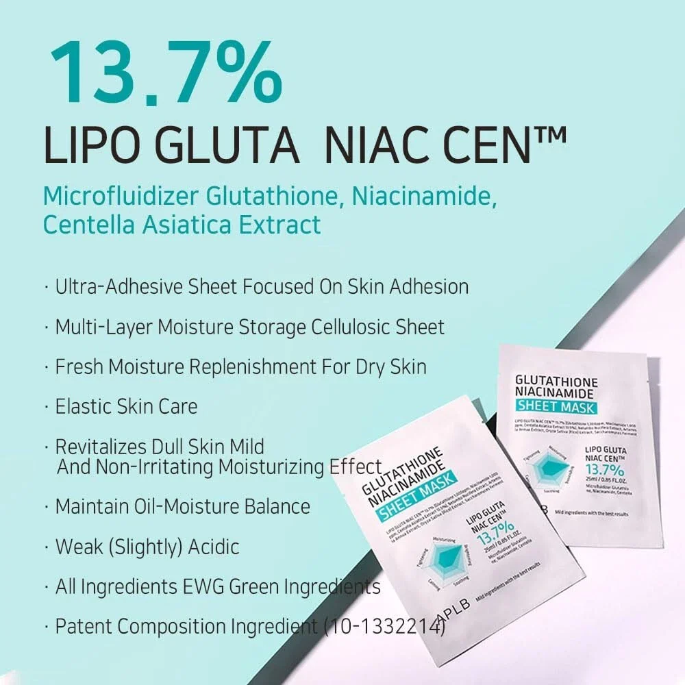 APLB Glutathione Niacinamide Sheet Mask 25ml 1pc - Image 3