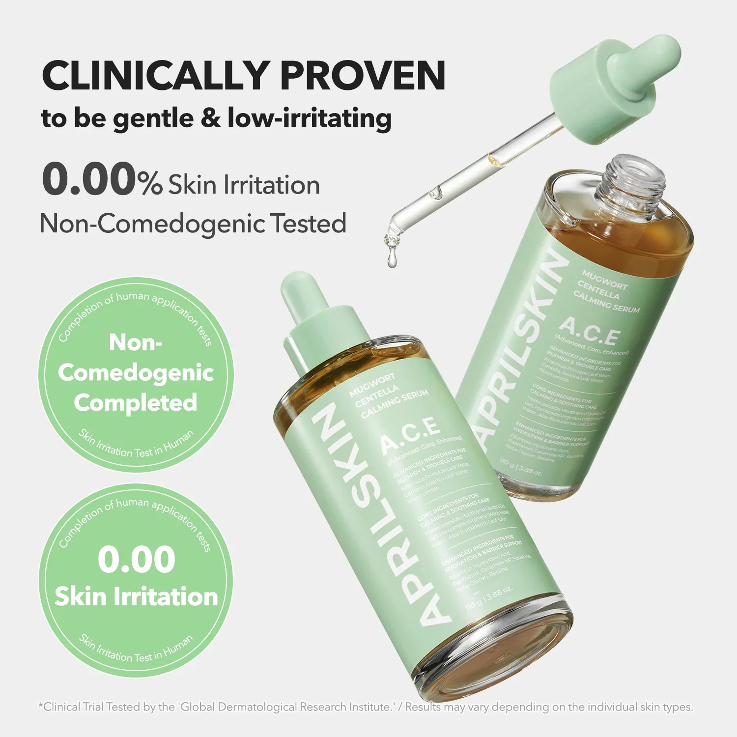 April Skin Ace Mugwort Centella Caling Serum 110g - Image 3