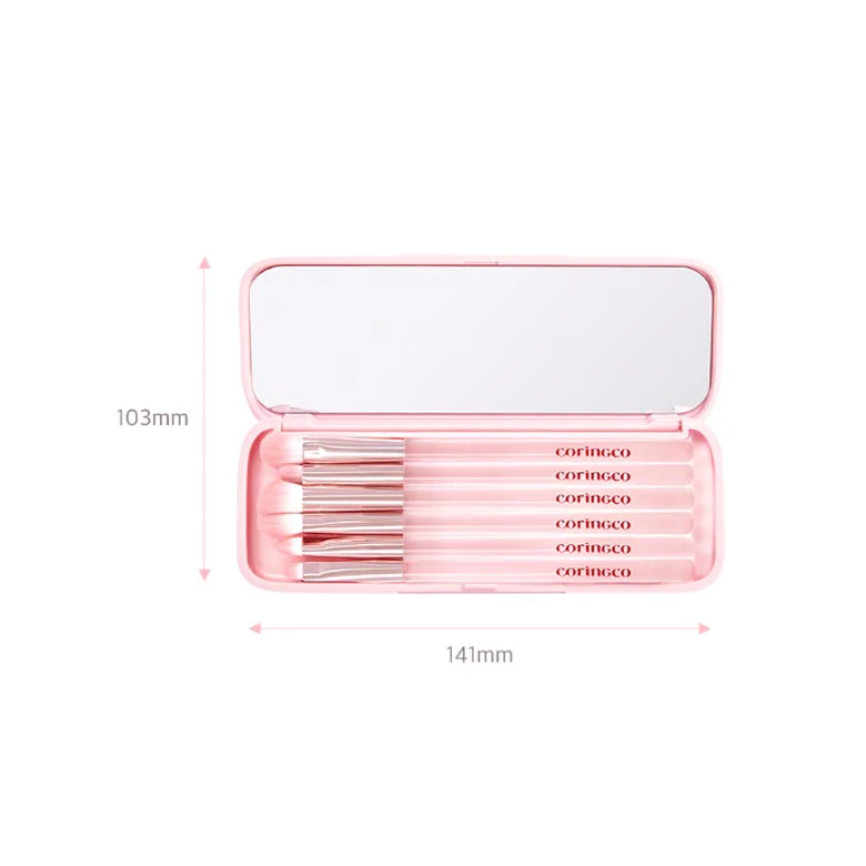 Coringco Pink Pocket Eye Brush Set 6Pcs - Image 2