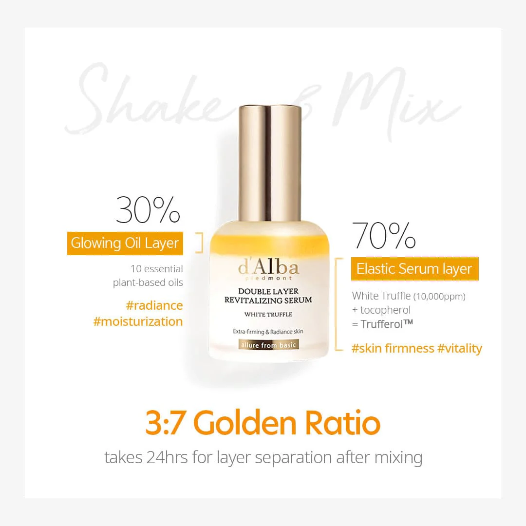 d'Alba White Truffle Double Layer Revitalizing Serum 30ml - Image 4