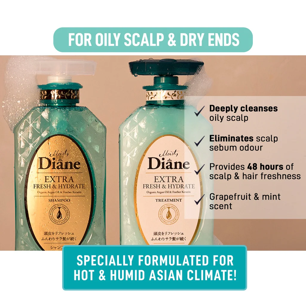 Diane Extra Fresh & Hydrate Shampoo 450ml - Image 2