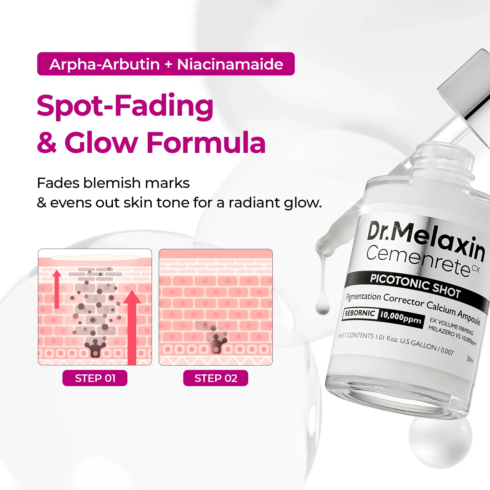 Dr.Melaxin Cemenrete Picotonic Shot Serum 30ml - Image 5