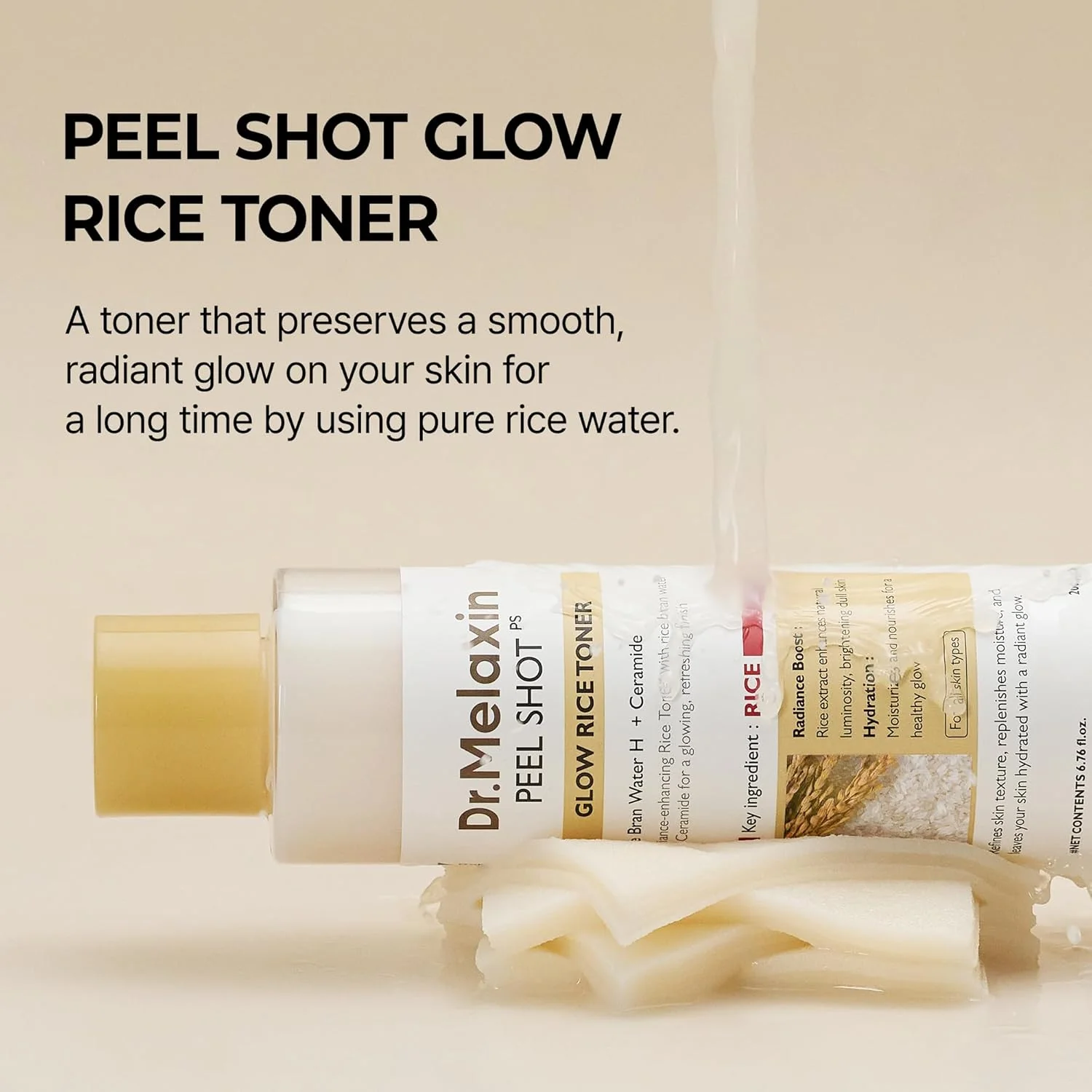 Dr.Melaxin Peel Shot Glow White Rice Toner 200ml - Image 2
