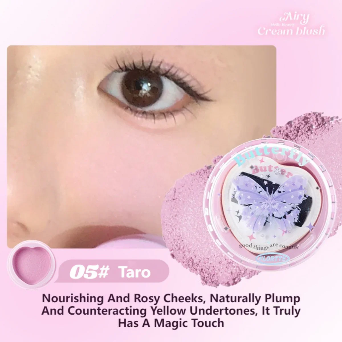 Flortte Butterfly Airy Meladerm Style Blush Cream 6g - Image 5