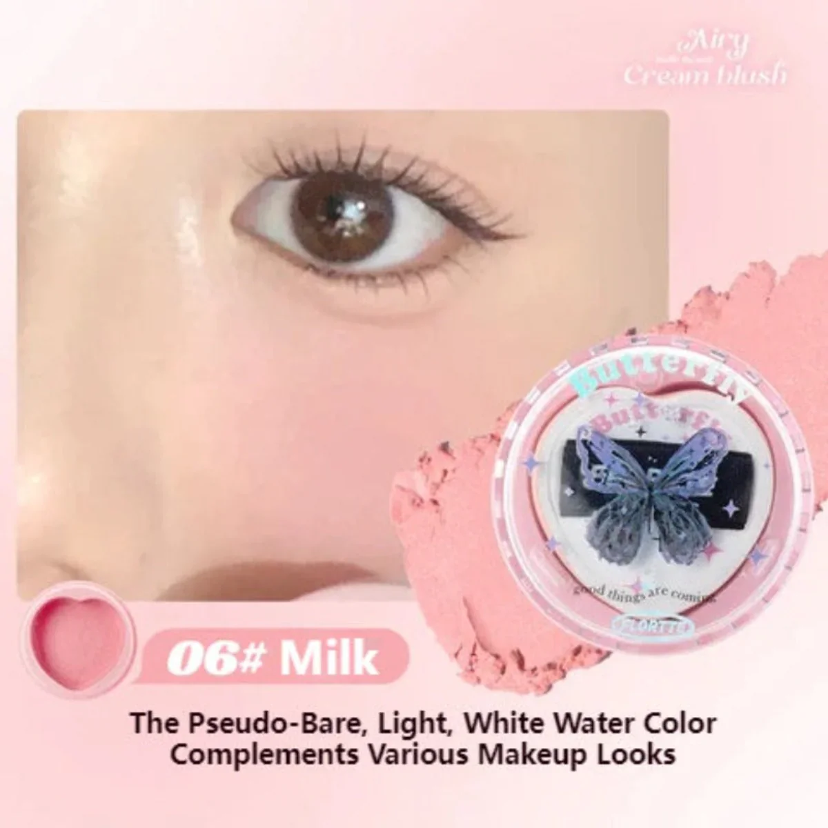 Flortte Butterfly Airy Meladerm Style Blush Cream 6g - Image 6