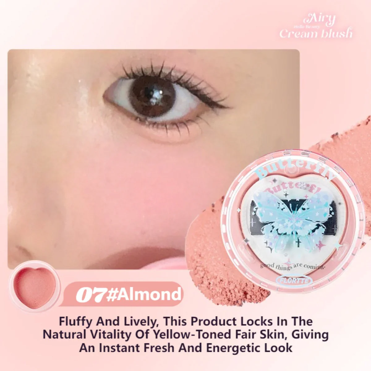 Flortte Butterfly Airy Meladerm Style Blush Cream 6g - Image 7
