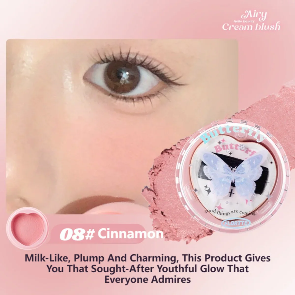 Flortte Butterfly Airy Meladerm Style Blush Cream 6g - Image 8