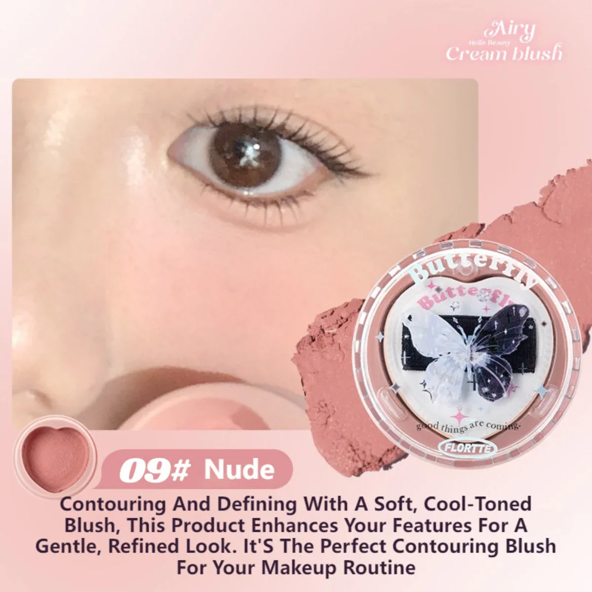 Flortte Butterfly Airy Meladerm Style Blush Cream 6g - Image 9