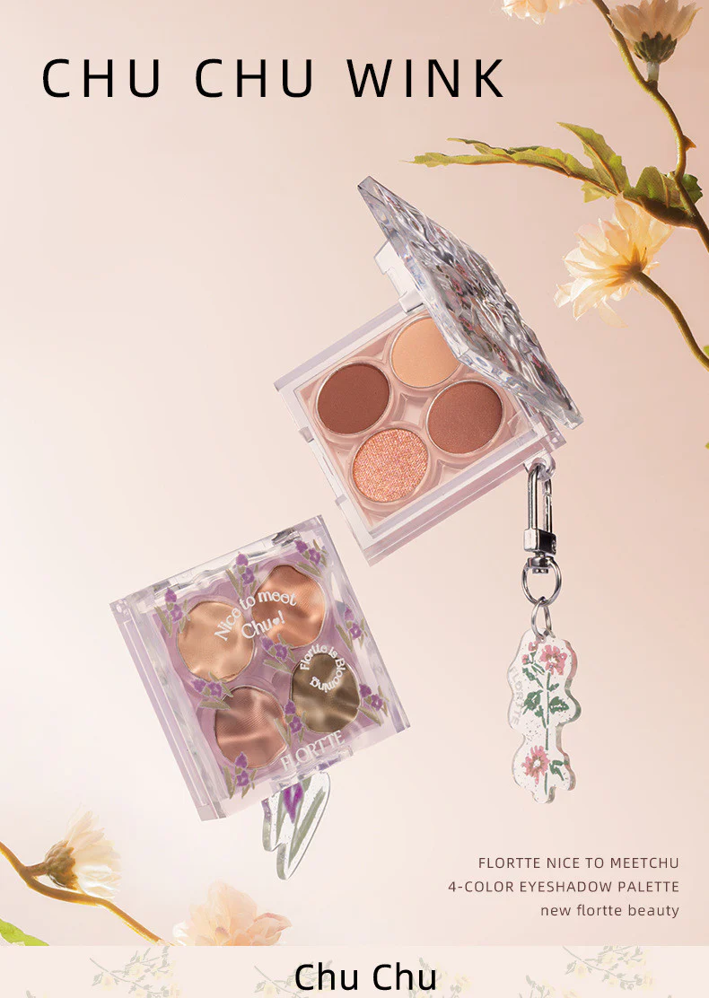 Flortte Nice to Meet Chu 4-color Eyeshadow Palette 4g - Image 3
