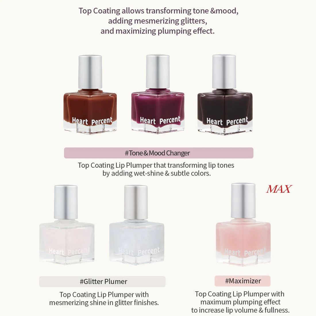 Heart Percent Dote On Mood Top Coating Lip Plumper - Image 7