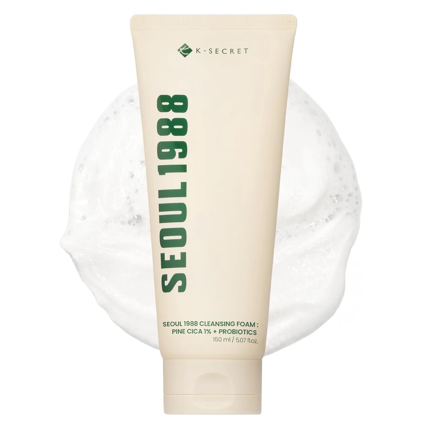K-Secret Seoul 1988 Cleansing Foam : Pine Cica 1% + Probiotics 150ml