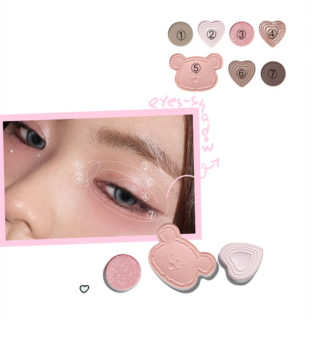 Little Ondine Puppy Hug Series 7-Color Eyeshadow Palette - Image 5