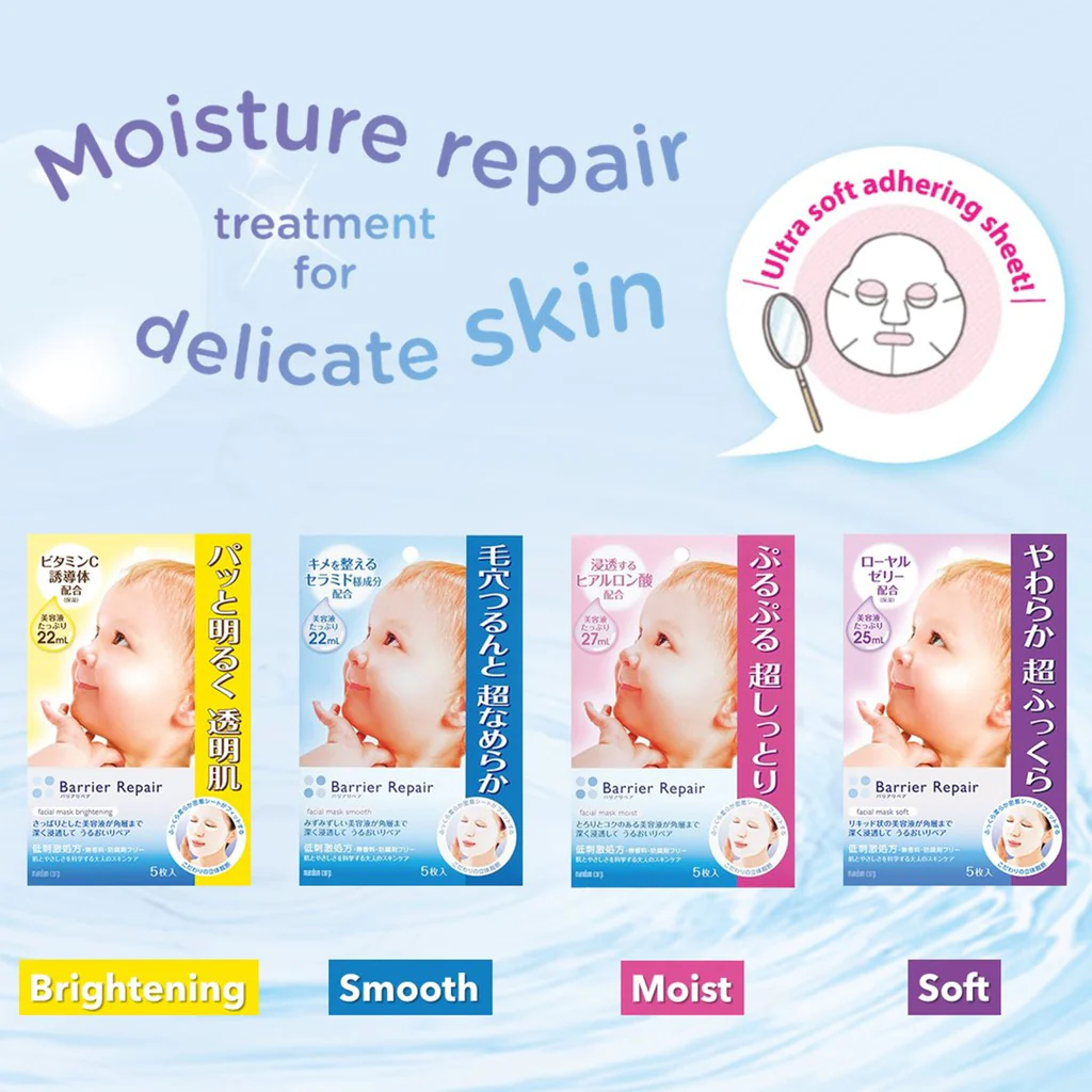 Mandom Barrier Repair Facial Mask Moist 5 Sheets - Image 2