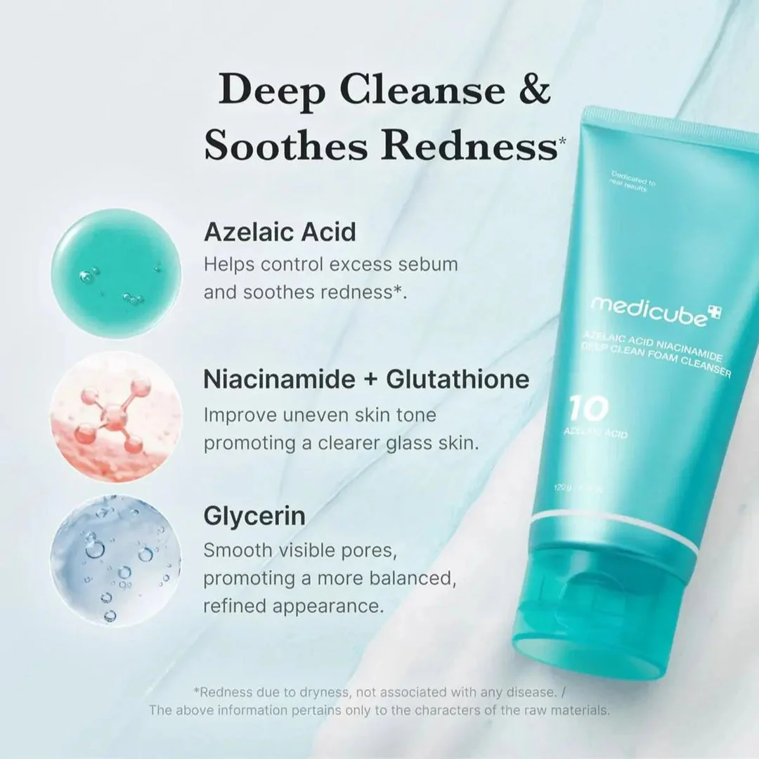 Medicube Azelaic Acid Niacinamide Deep Clean Foam Cleanser 120g - Image 3