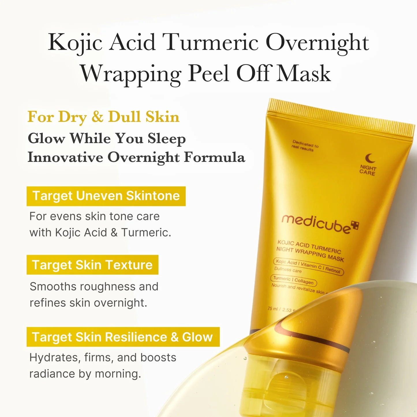 Medicube Kojic Acid Turmeric Night Wrapping Mask 75ml - Image 3