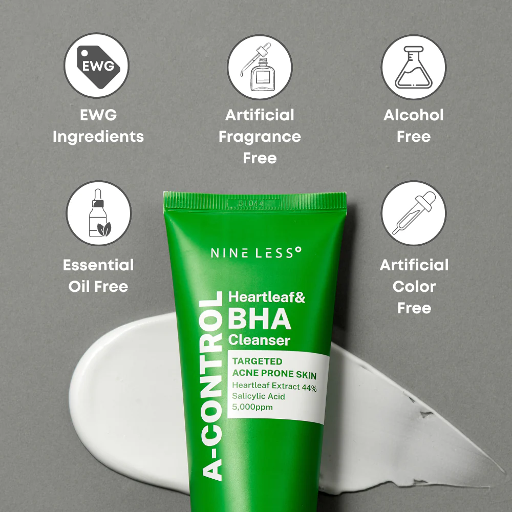 Nineless A-Control Heartleaf & BHA Cleanser 120ml - Image 4