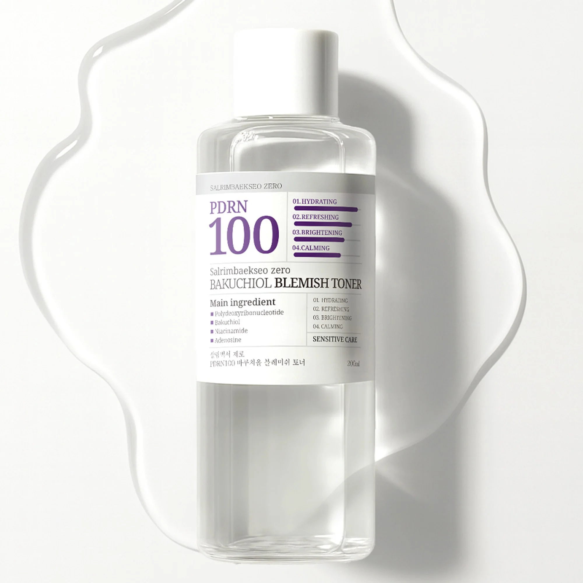 Salrim Baekseo Zero PDRN100 Bakuchiol Blemish Toner 200ml - Image 4