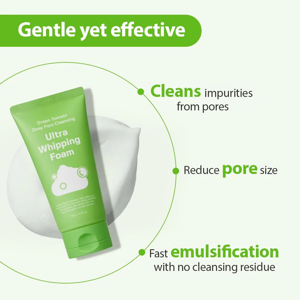 Sungboon Editor Green Tomato Deep Pore Cleansing Ultra Whipping Foam 120g - Image 5