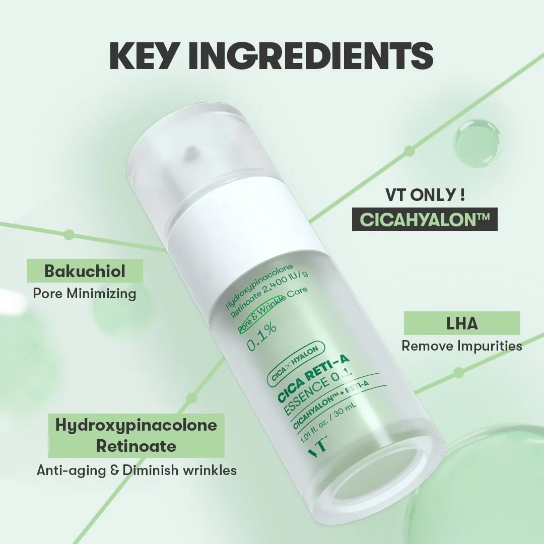 VT Cosmetics Cica Reti-A Essence 0.1 30ml - Image 2