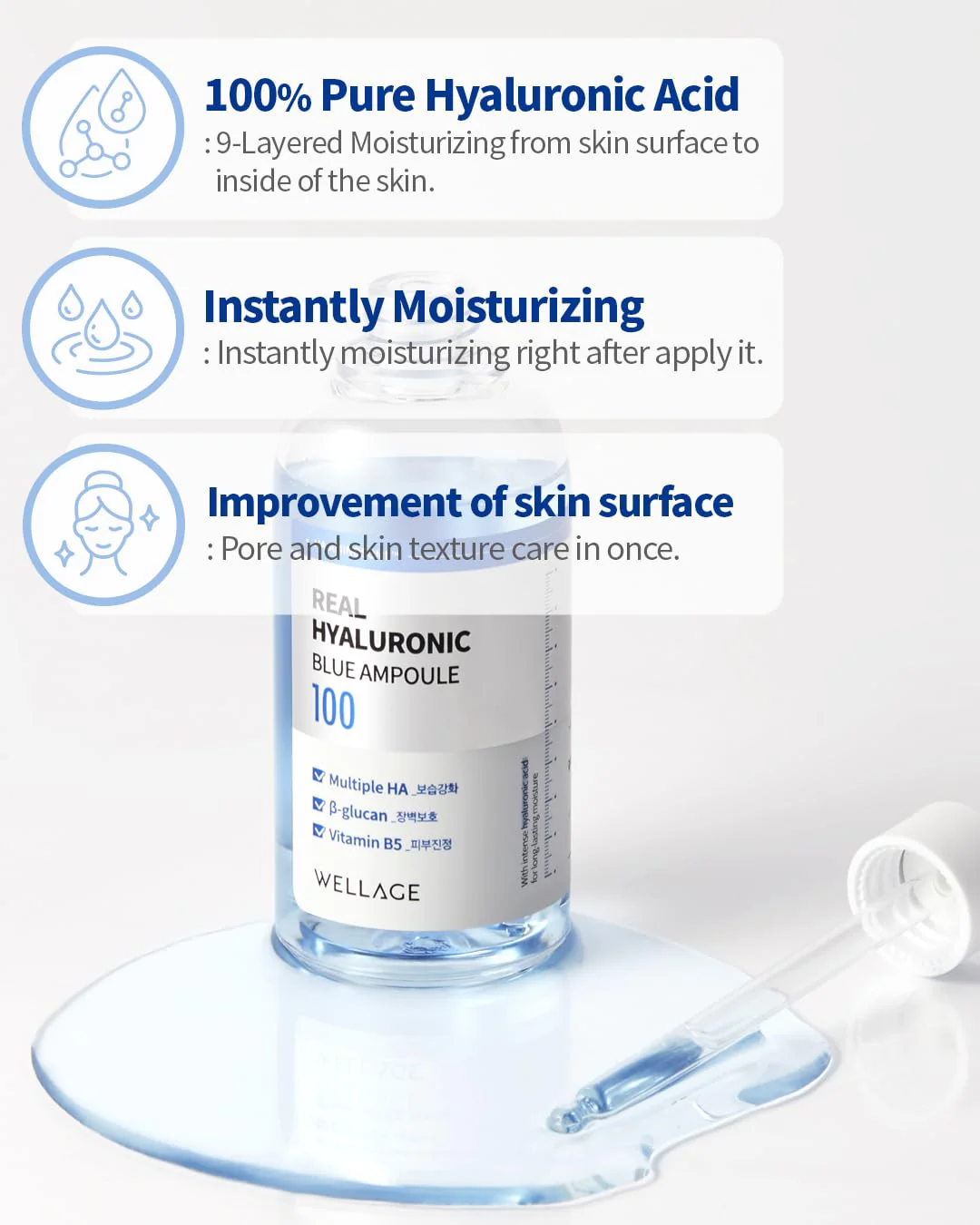 Wellage Real Hyaluronic Blue 100 Ampoule - Image 5